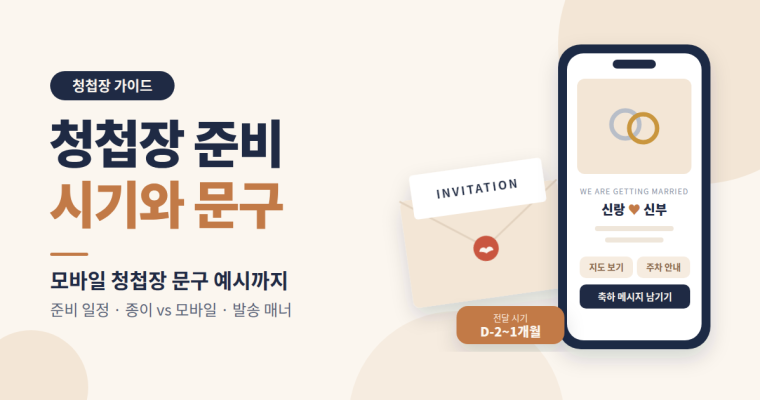 청첩장 준비 시기와 모바일 청첩장 문구 예시 총정리